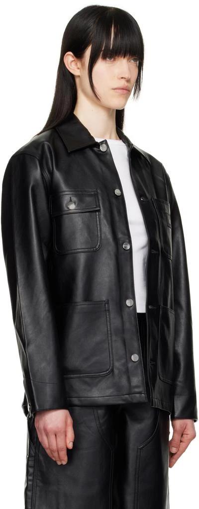 Carhartt WIP Black Michigan Faux-Leather Jacket 2