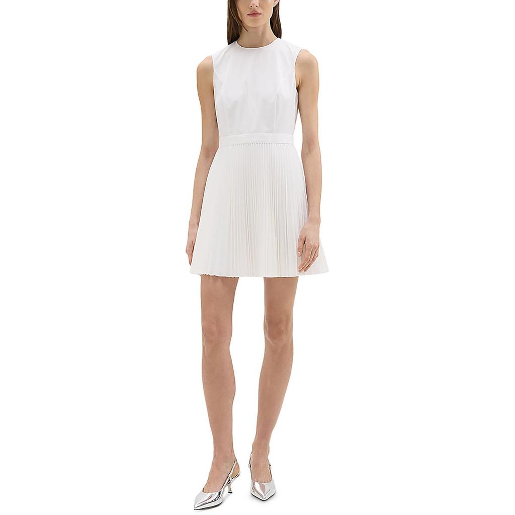 Theory Womens Round Neck Sleeveless Mini Dress