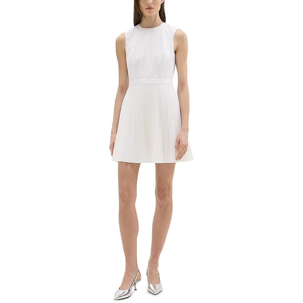 Theory Womens Round Neck Sleeveless Mini Dress 1