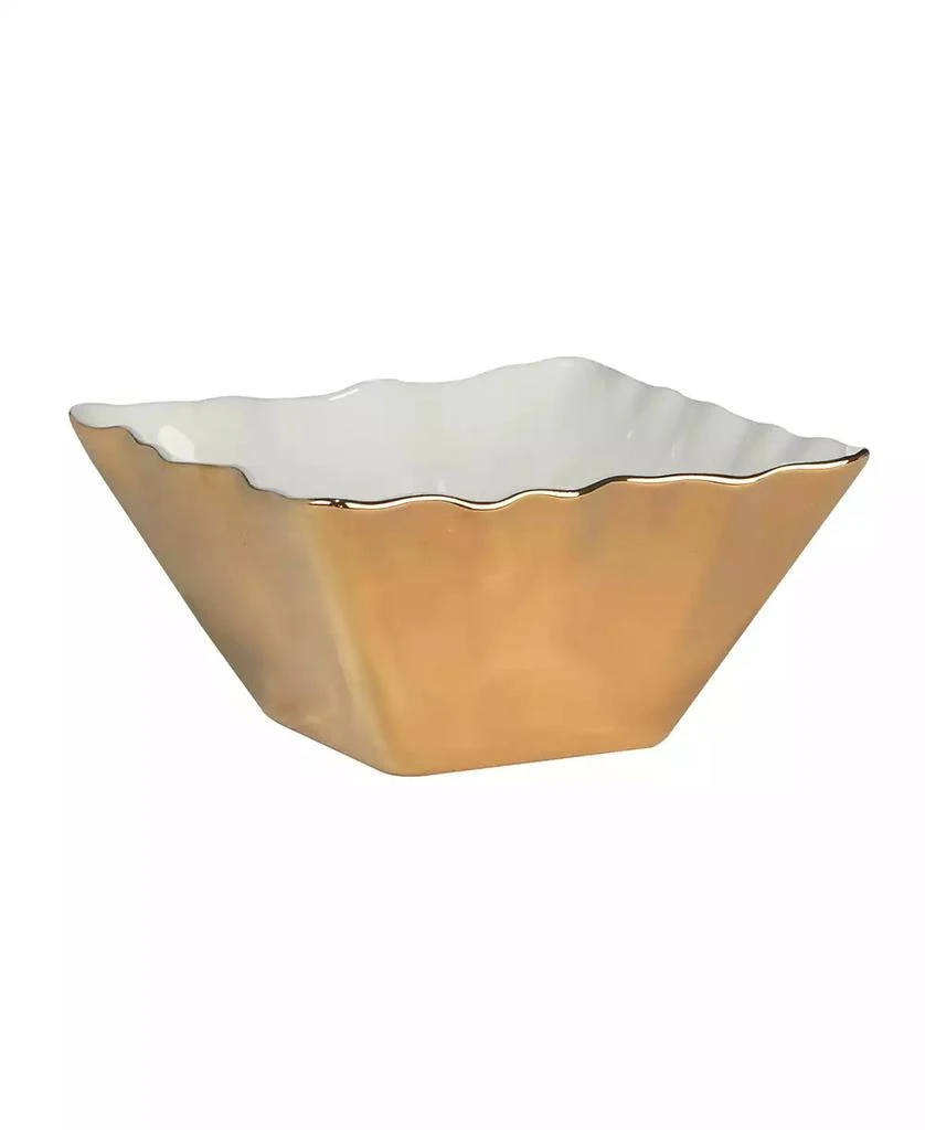 Certified International Gold-Silver Tone Coast Square Snack Bowls, Set of 4