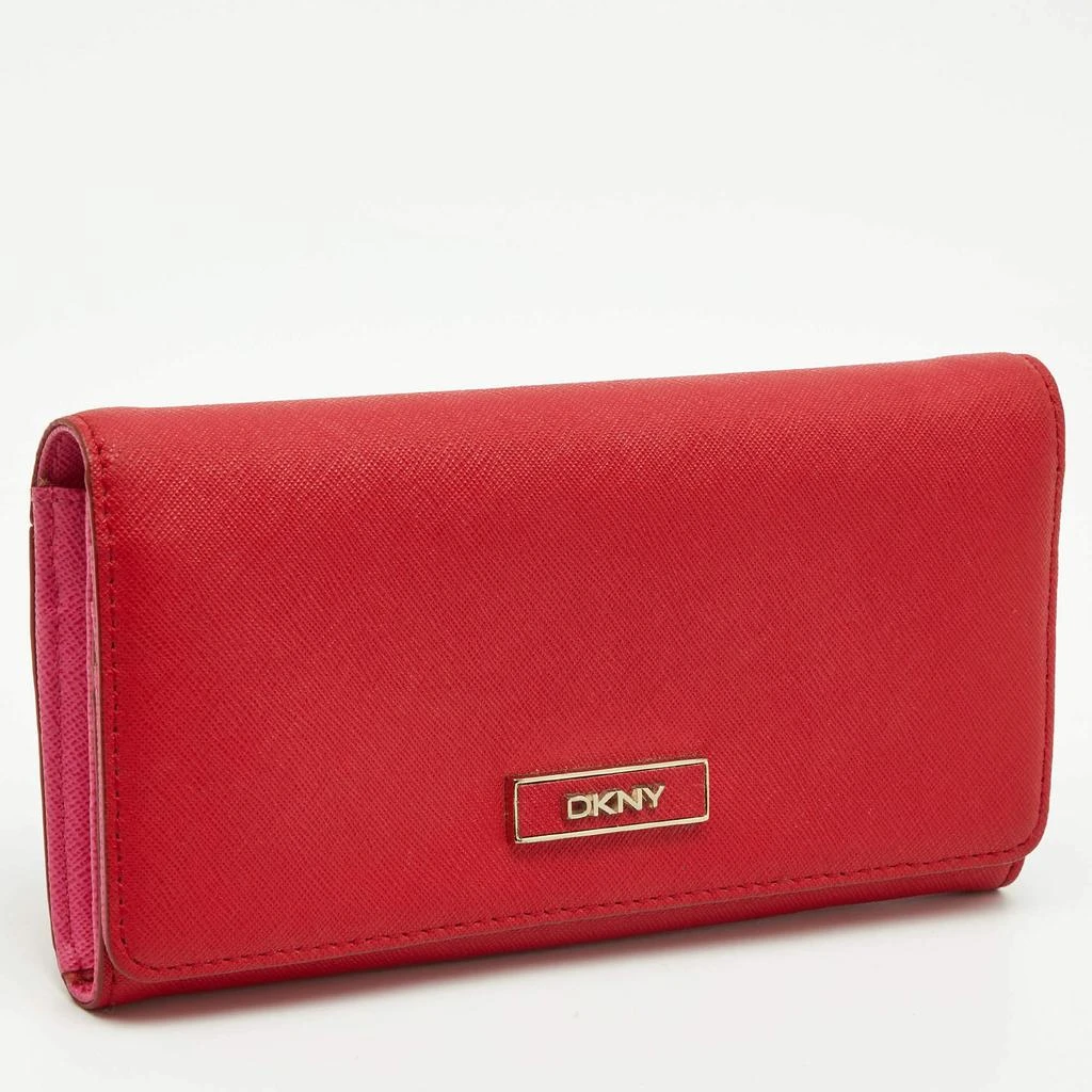 DKNY DKNY Red Leather Flap Continental Wallet 3