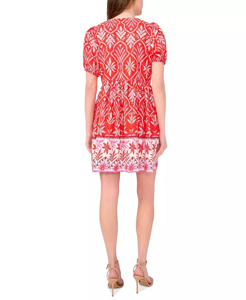 MSK Petite Placed Print Puff-Sleeve Swing Dress 5