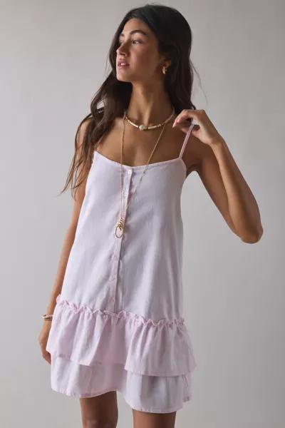 Motel Motel Malina Drop Waist Ruffle Cotton Mini Dress