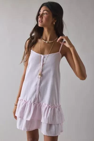 Motel Motel Malina Drop Waist Ruffle Cotton Mini Dress 1