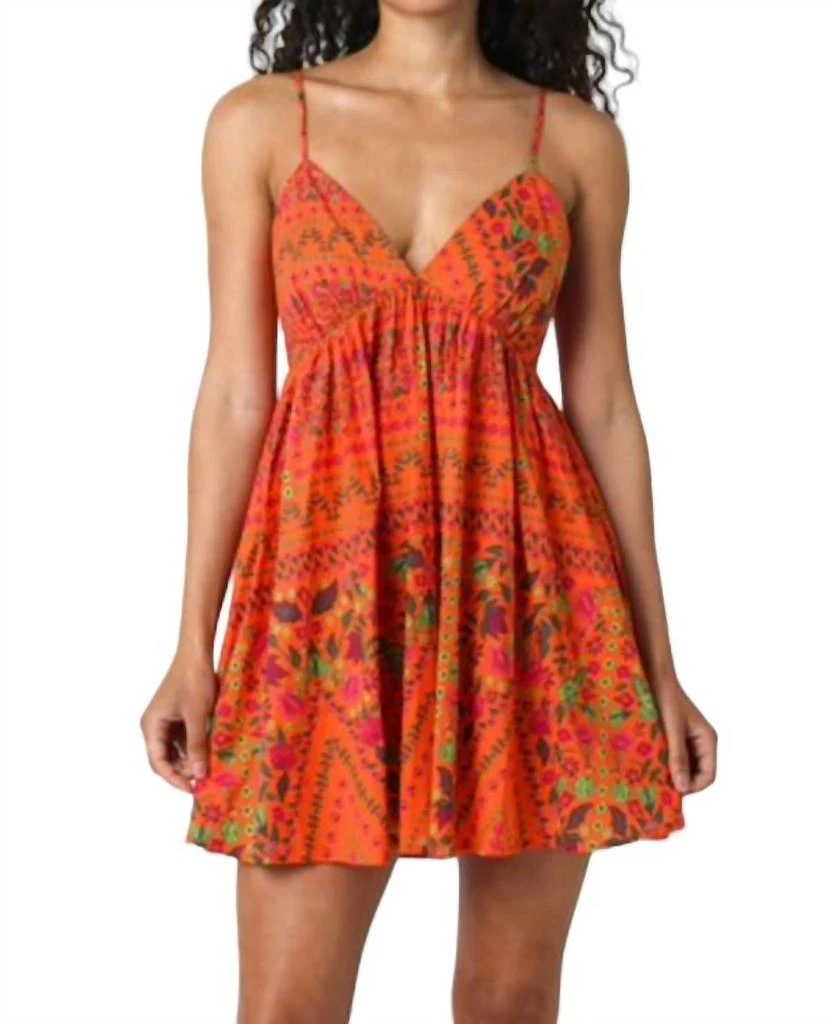 open lace back dress Olivaceous Sienna Garden Shirt Mini Dress – Social Threads main image 1
