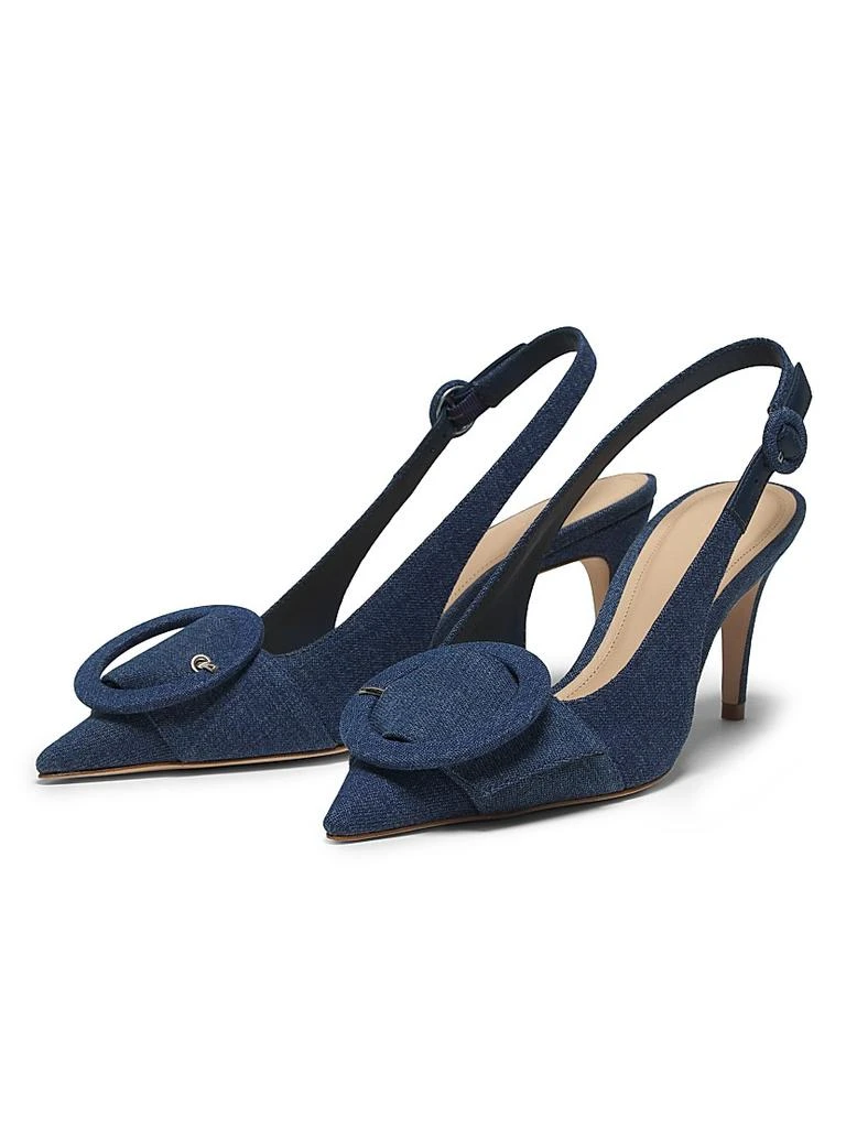 22élevé 75MM Buckle-Accented Denim Pumps 2