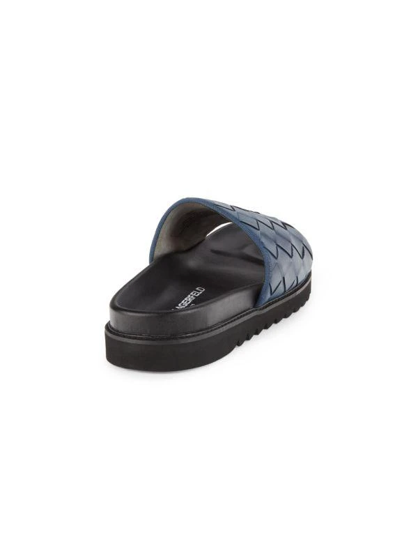 Karl Lagerfeld Paris Woven Leather Slides 3