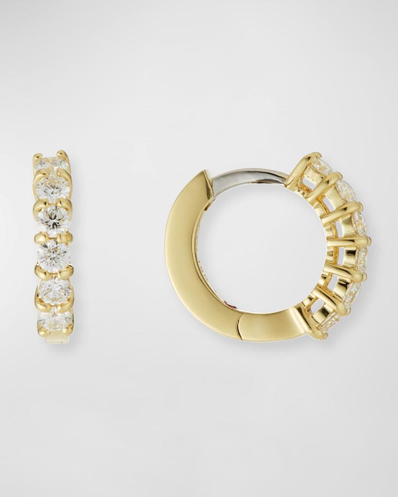 Roberto Coin 18K Diamond Huggie Hoop Earrings, 15mm