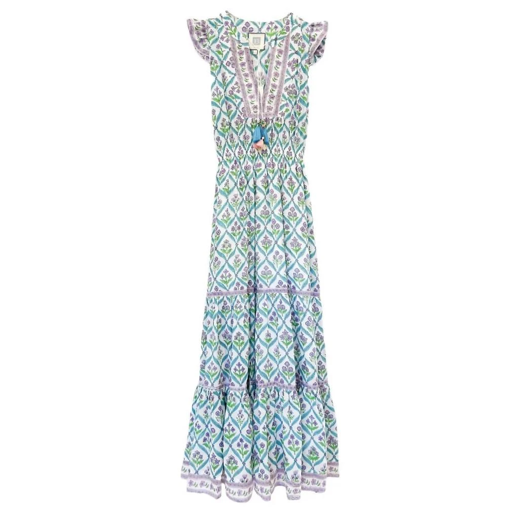 BELL Lola Maxi Dress In Turquoise Purple Diamond 4
