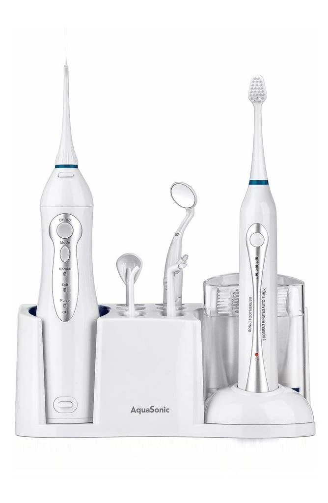 AquaSonic Home Dental Center Ultra Sonic Rechargeable Electric Toothbrush & Smart Water Flosser 3