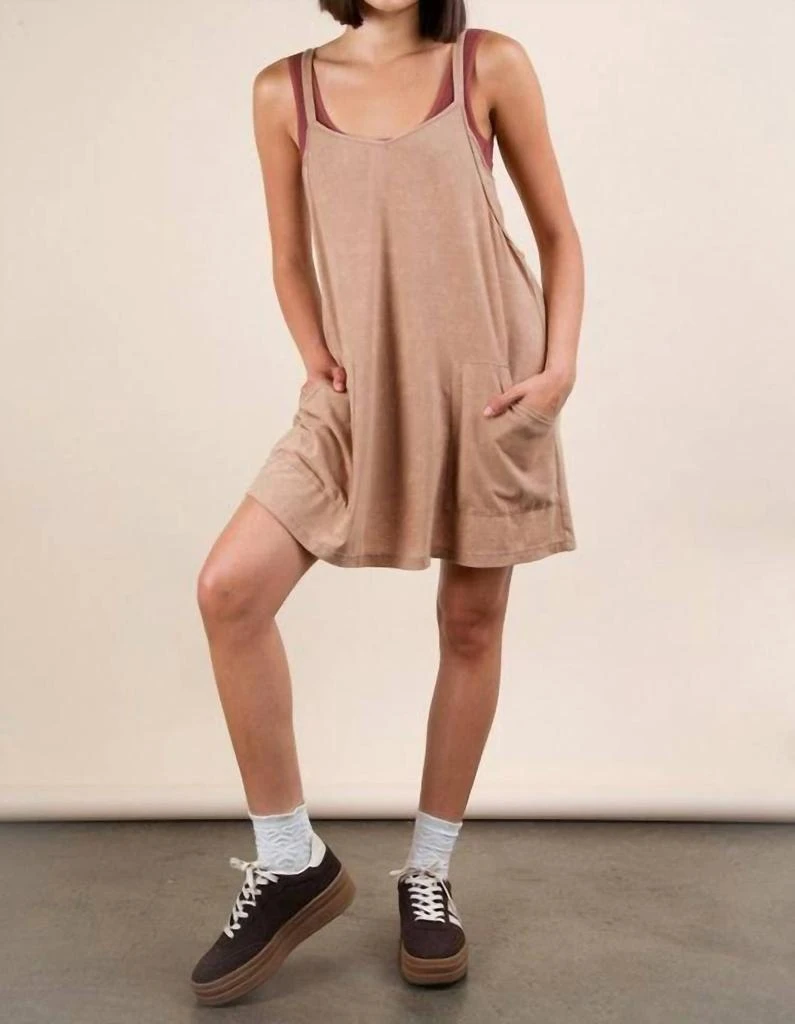 VERY J Very J - Mineral Washed Knit Mini Dress with Shorts Inside 4