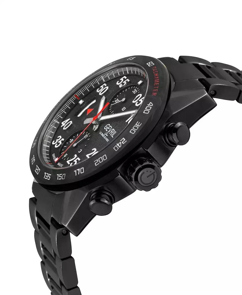 Gevril Men's Ascari Swiss Automatic Ion Plating Black Stainless Steel Bracelet Watch 2