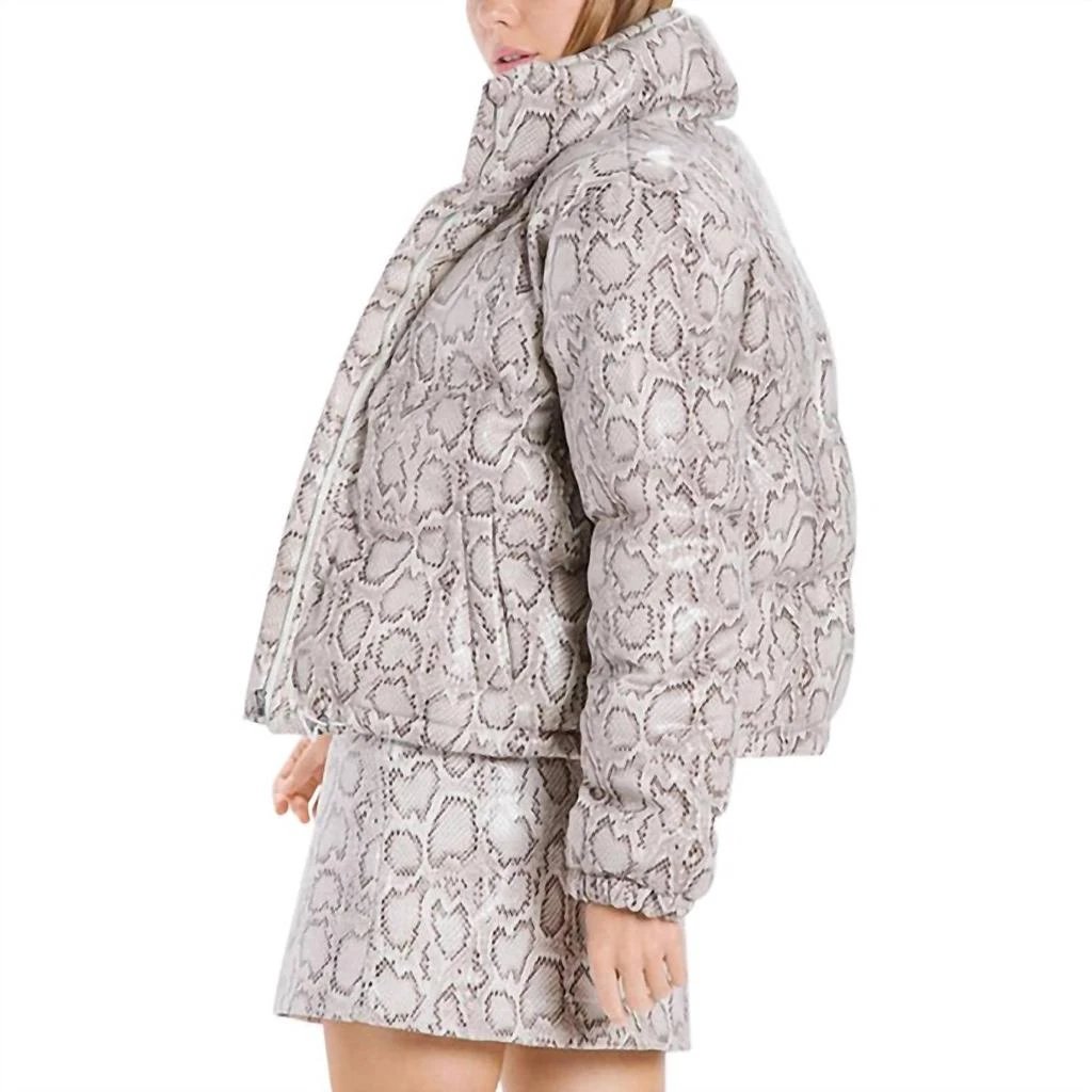 En Saison Havasu Puffer Jacket In Snakeskin Print 2