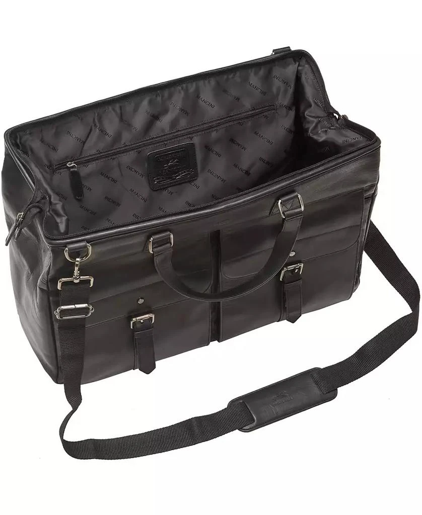 Mancini Leather Goods Men's Buffalo Dowel Rod Duffle Bag for Carry-On Travel 4