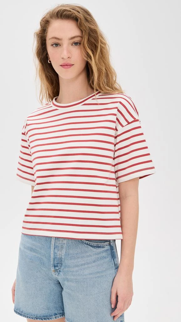 Madewell Everyday Boxy Crop Tee in Stripe 1