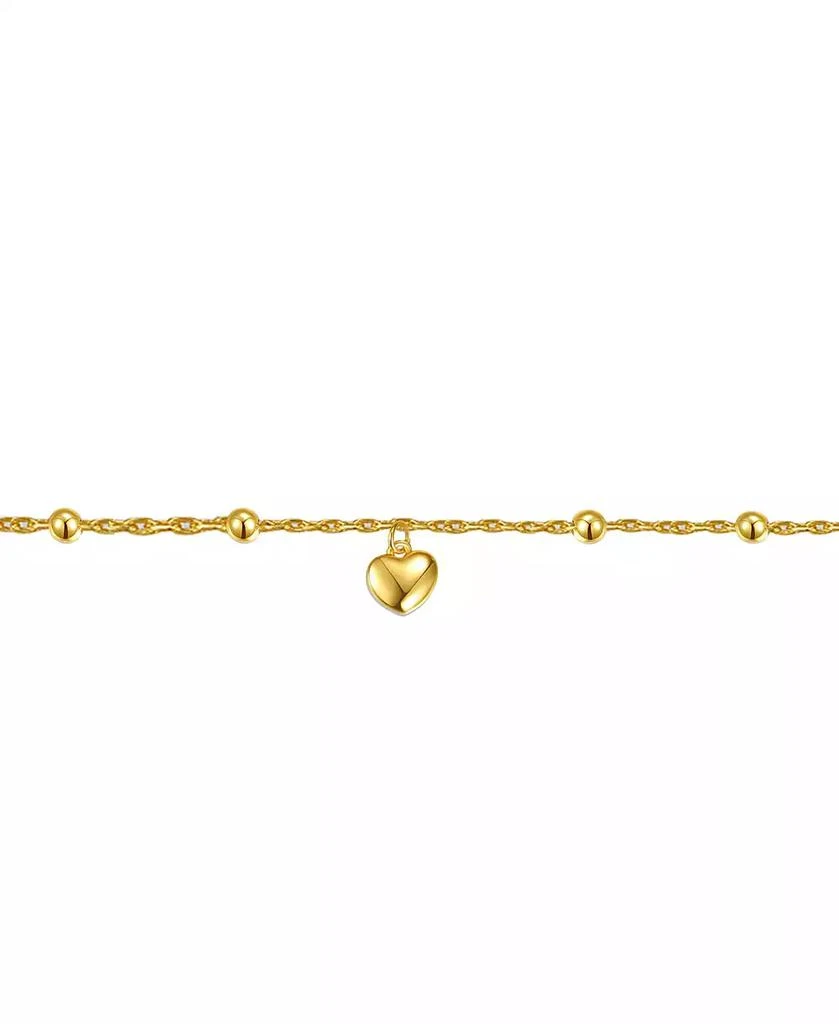 GiGiGirl Children
s 14k Yellow Gold Plated Heart Charm Station Bead Bracelet 2