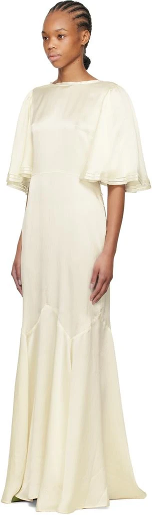 BODE Off-White Satin Claret Maxi Dress 4