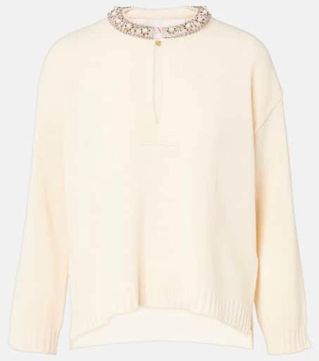 Valentino Embellished virgin wool sweater 1