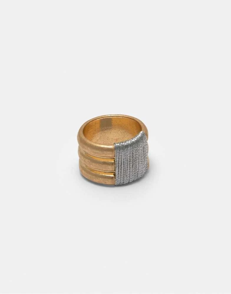 Pull&Bear Pull&Bear Pack of 2 textured rings in silver 2