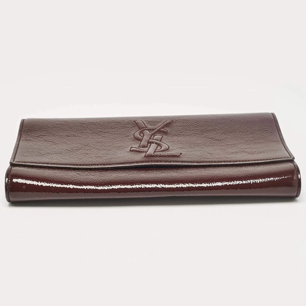 Yves Saint Laurent Yves Saint Laurent Burgundy Patent Leather Belle De Jour Clutch 7