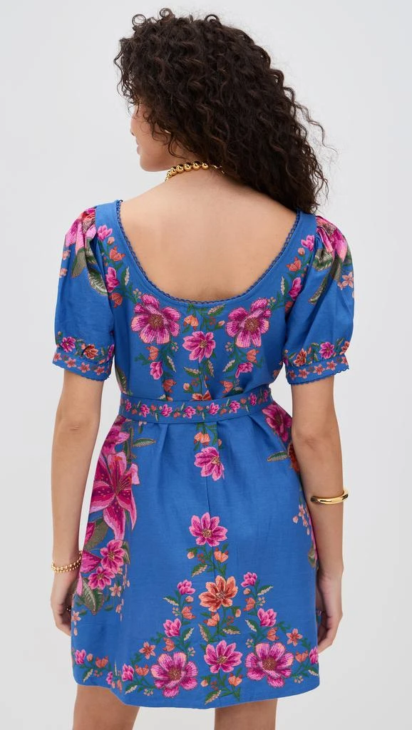Farm Rio Summer Fruit Blue Scarf Dress 2