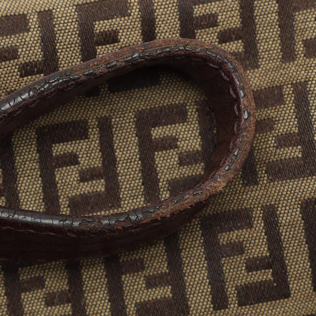 Fendi Fendi Beige/Brown Zucchino Canvas and Leather Accordion Tote 8