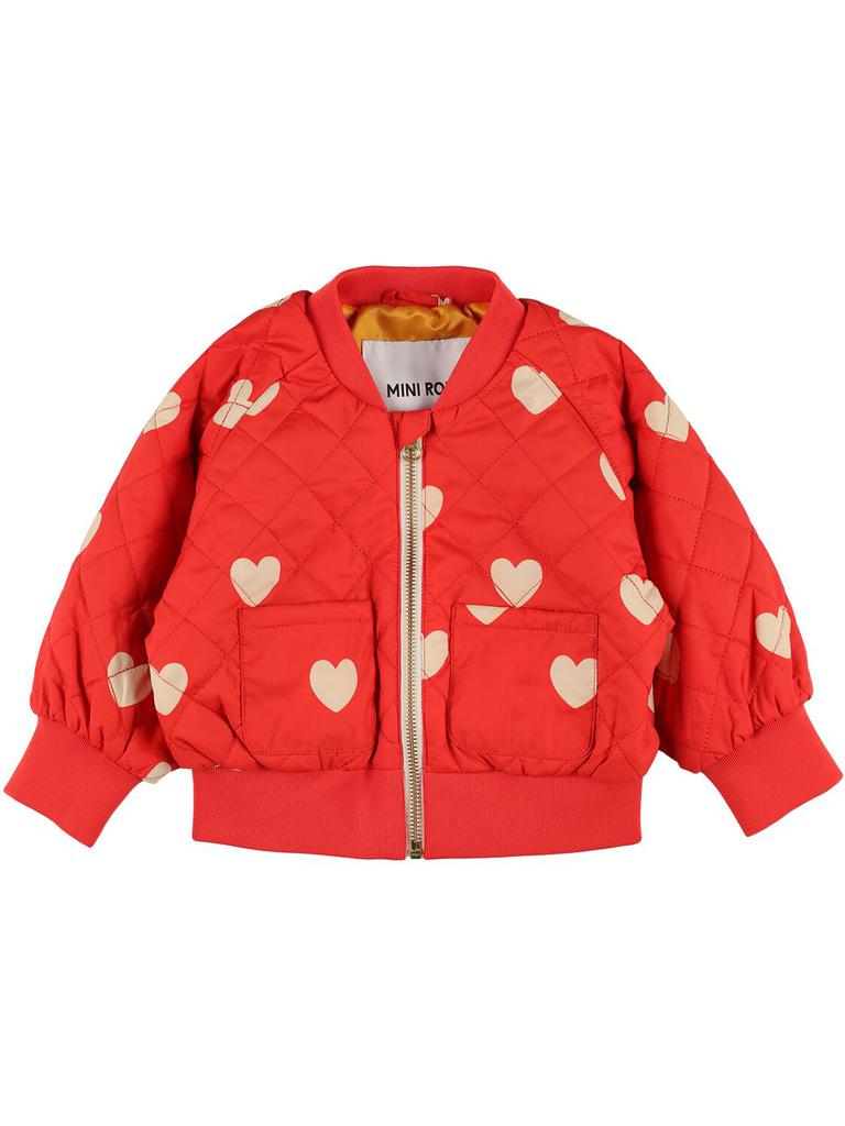 MINI RODINI Printed Quilted Nylon Puffer Bomber