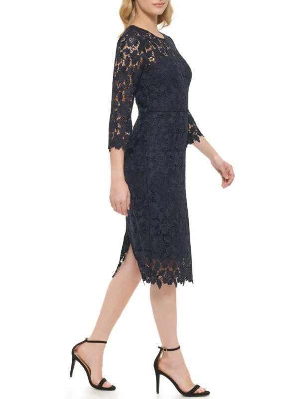 Eliza J Metallic Floral Lace Sheath Dress 3