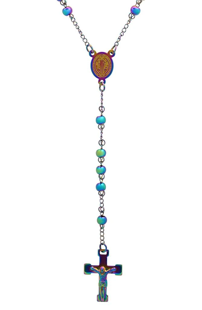 HMY JEWELRY Men's Rosary Crucifix Necklace 1