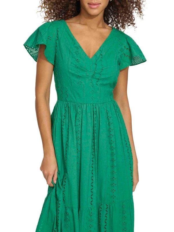 Kensie Eyelet Embroidery Maxi Dress 4