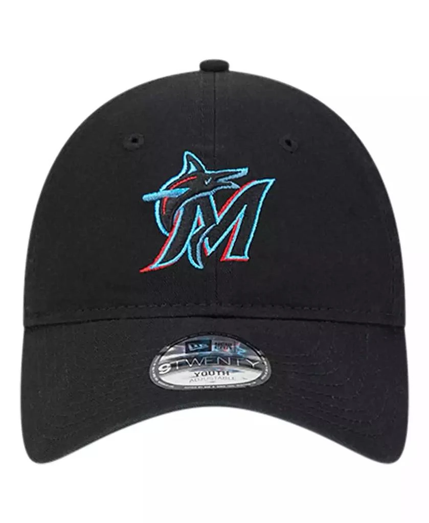New Era Big Boys and Girls Black Miami Marlins Team Color 9TWENTY Adjustable Hat 4