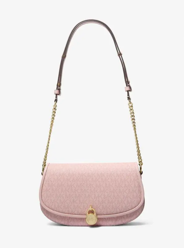 Michael Kors Mila Medium Signature Logo Messenger Bag