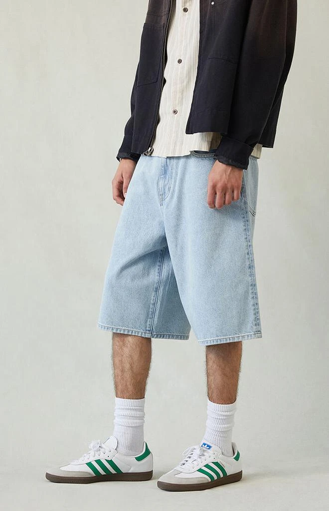 PacSun Light Indigo Extreme Baggy Denim Shorts 4