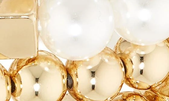 Tasha Set of 5 Faux Pearl 
Crystal Assorted Beaded Stretch Bracelets 2