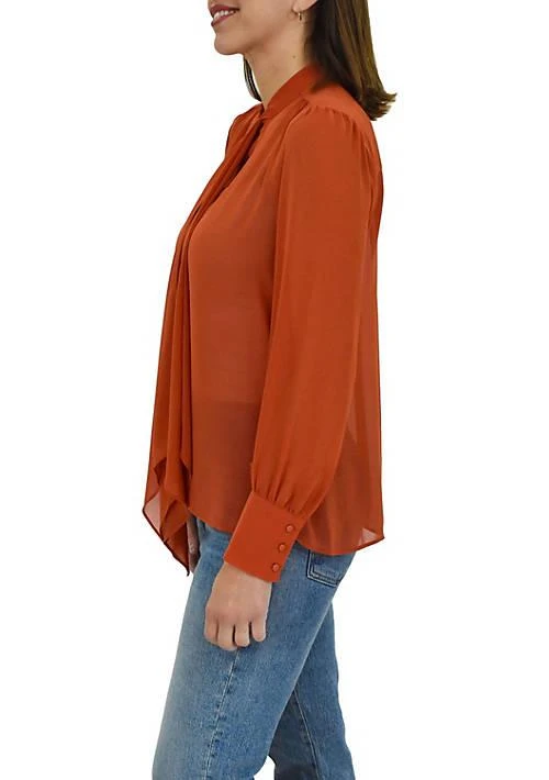 DR2 by Daniel Rainn By Daniel Rainn Bow Tie Long Sleeve Blouse 2