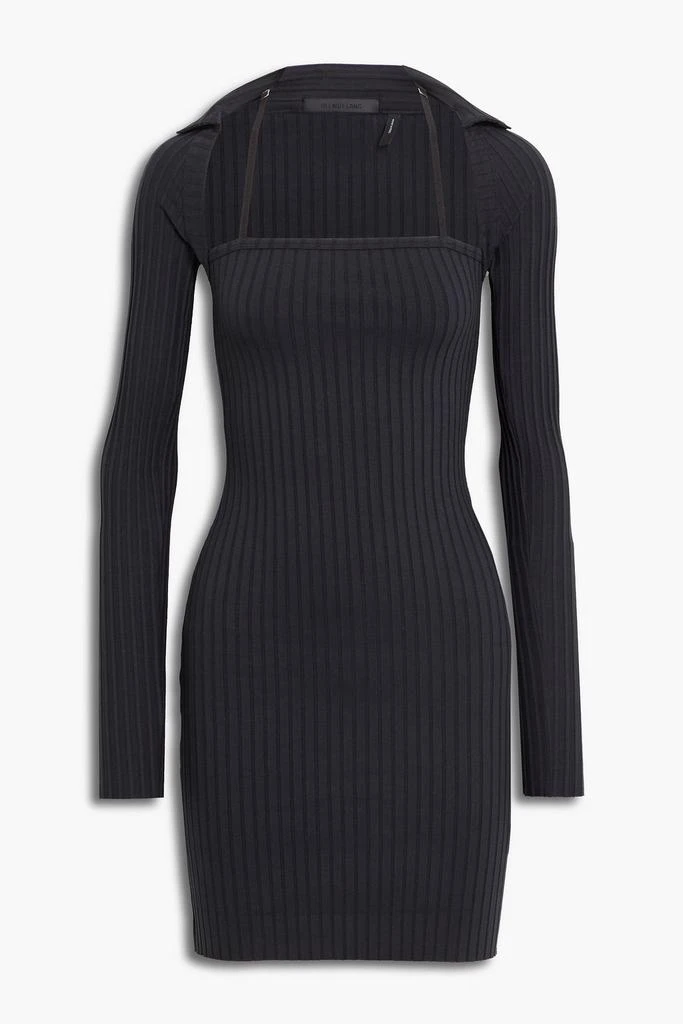 Helmut Lang Ribbed-knit pima cotton-blend mini dress 1