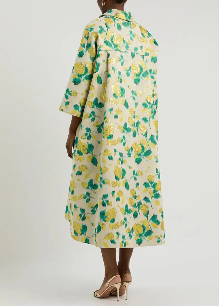 Huishan Zhang Liliane floral-jacquard woven coat 3