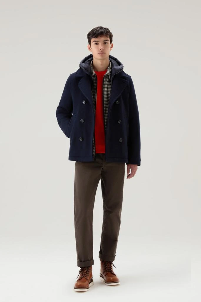 Woolrich 2-in-1 Peacoat in Recycled Italian Wool Blend - Men - Blue 2