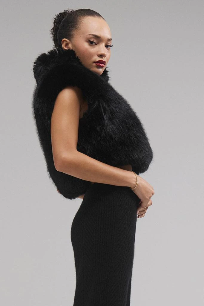 Alo Opulent Faux Fur Cropped Vest - Black 3