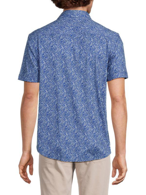 BUGATCHI Print Curved Hem Shirt