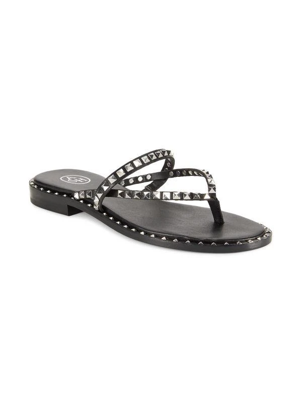Ash Pulse Pyramid Stud Leather Flat Sandals 2