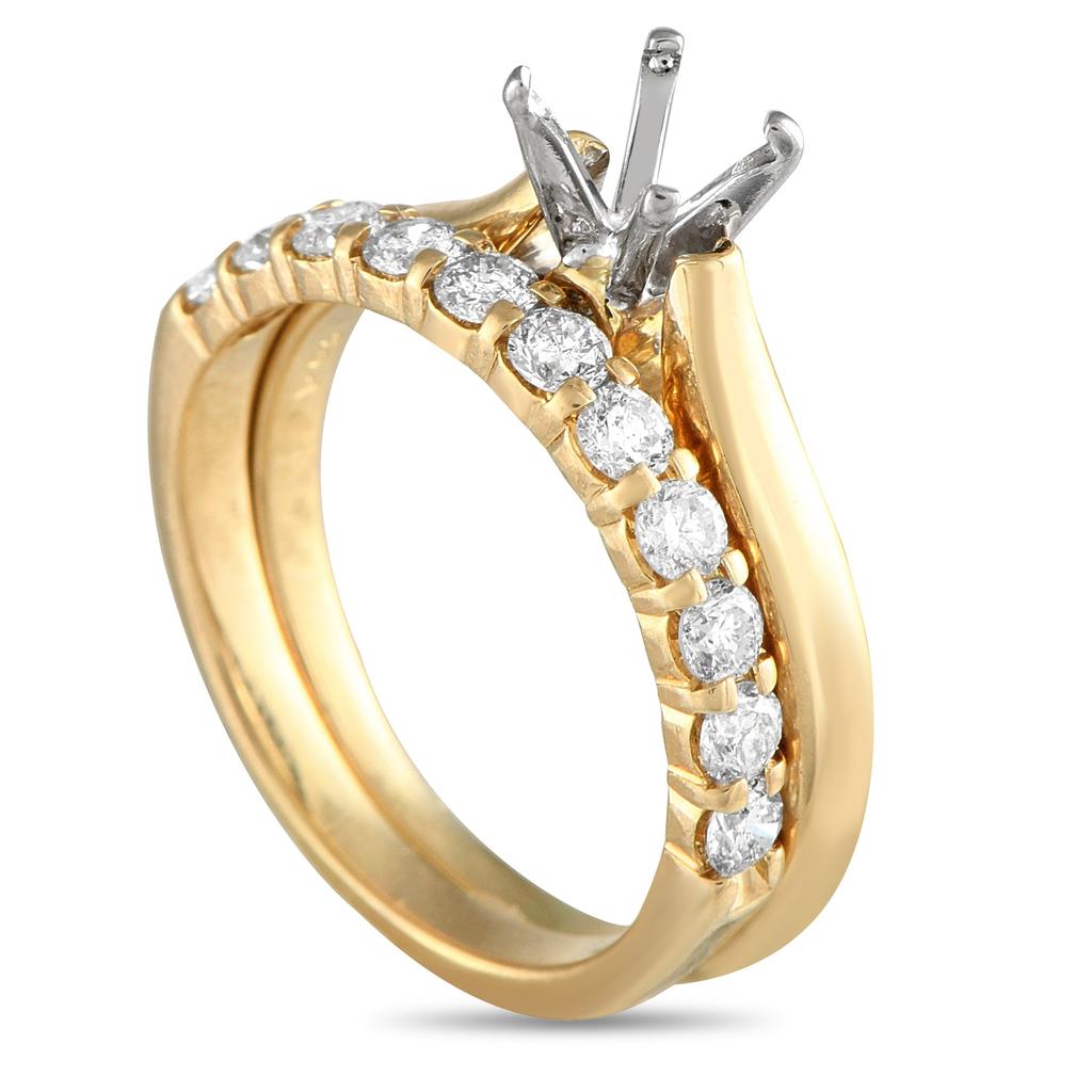 LB Exclusive 14K Yellow Gold 1.20ct Diamond Engagement Ring Set MF13-052825