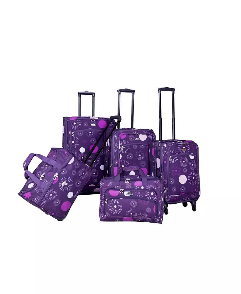 American Flyer Fireworks 5 Piece Spinner Luggage Set
