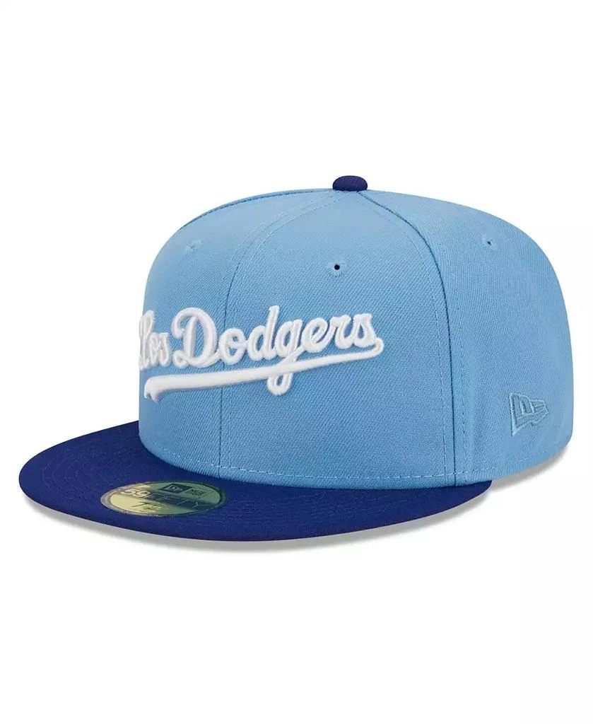 New Era Men's Light Blue Los Angeles Dodgers Cooperstown Collection Retro City 59FIFTY Fitted Hat 1