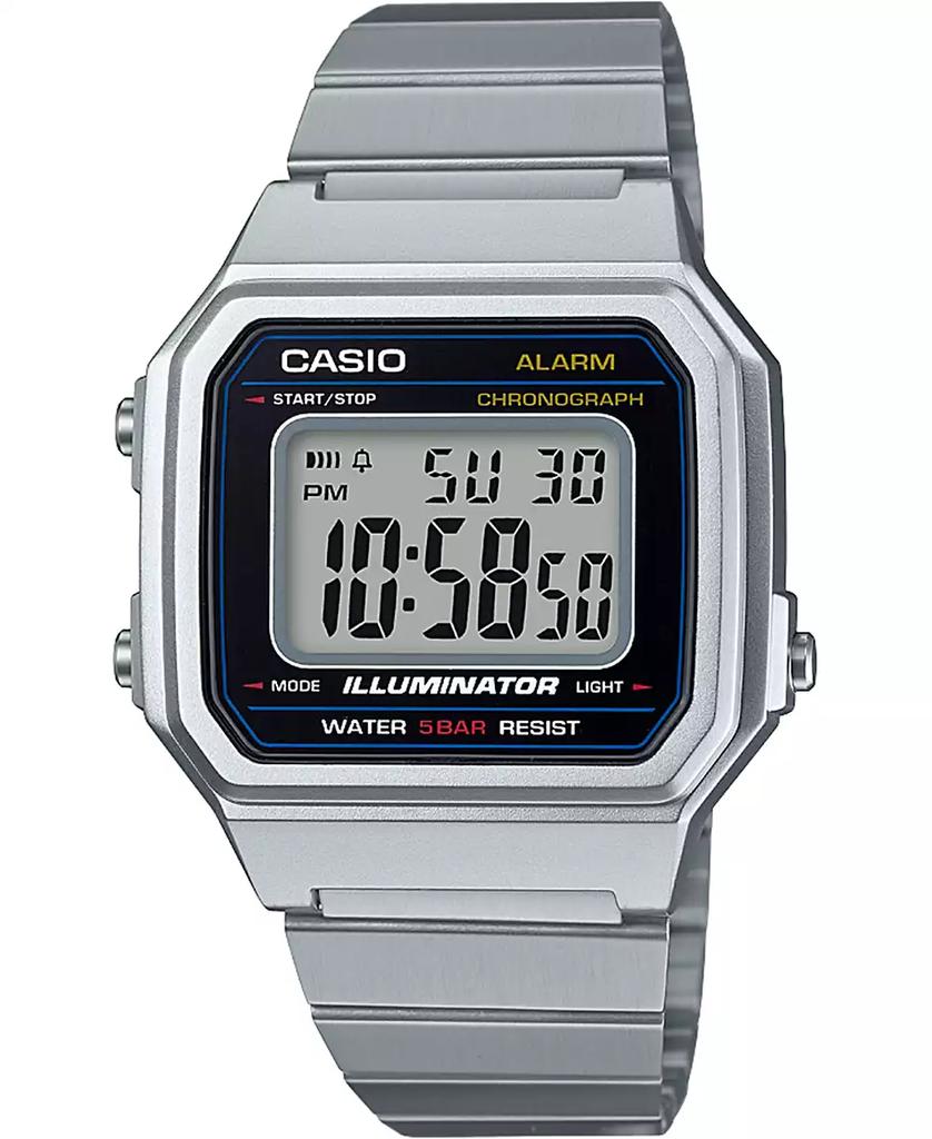 Casio Men's Digital Vintage Stainless Steel Bracelet Watch 43.1mm