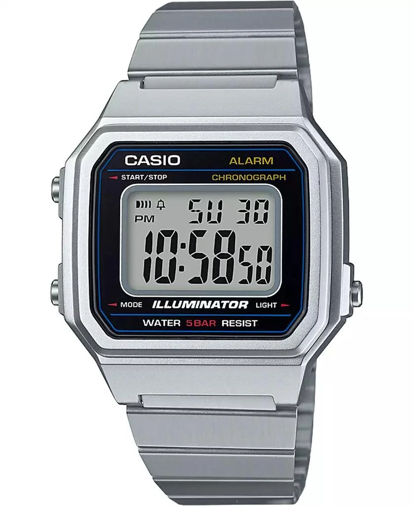 Casio Men's Digital Vintage Stainless Steel Bracelet Watch 43.1mm 1