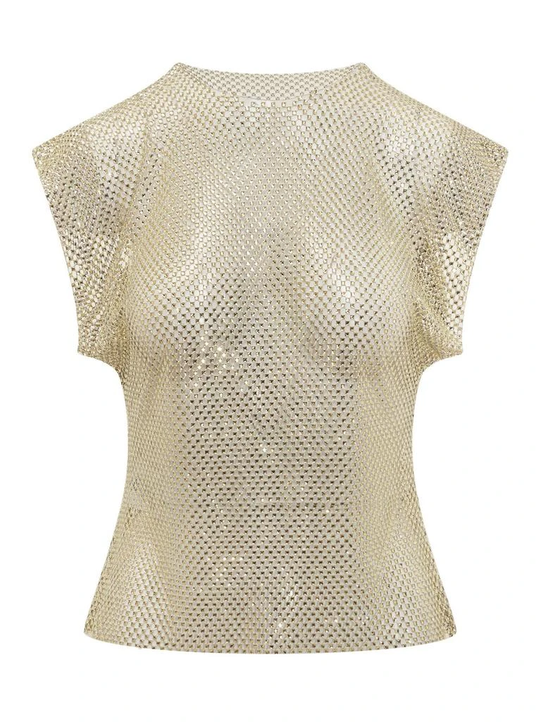 PHILOSOPHY di LORENZO SERAFINI Philosophy Di Lorenzo Serafini Embellished Sheer Sleeveless Blouse 1