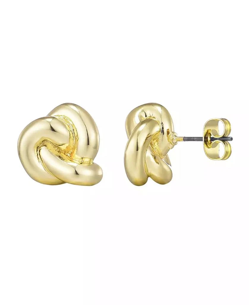 ADORNIA Gold Chubby Knot Stud Earrings