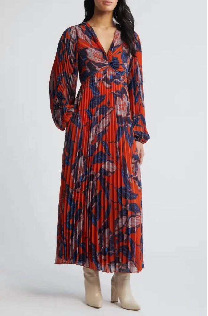 floral long sleeve tiered midi dress chelsea28 Floral Long Sleeve Tiered Midi Dress (Women)