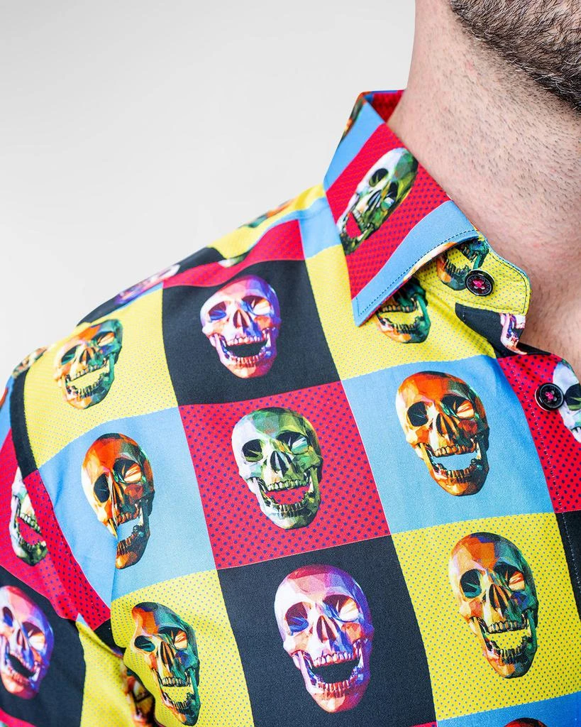 Maceoo Men's Fibonacci Skulls Dress Shirt 4